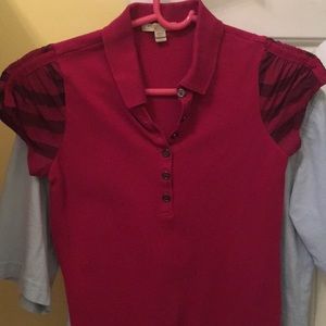 Burberry dark pink polo